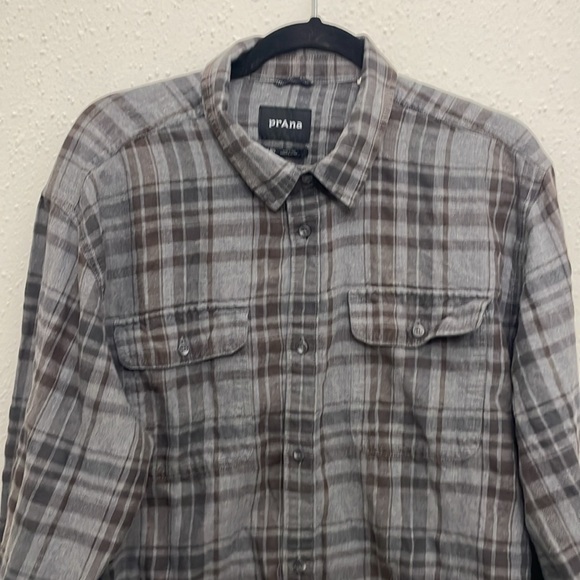 prAna button down shirt men’s XL gray - Picture 3 of 5